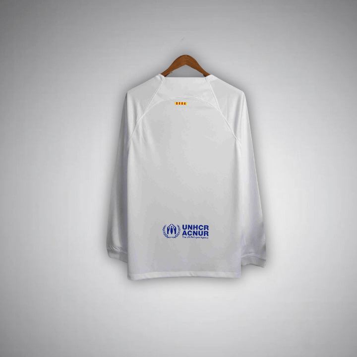 23/24 FC Barcelona Wit Uittenue met Lange Mouwen