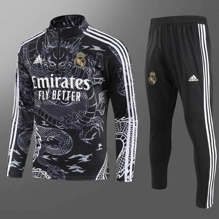 Real Madrid schwarzer Trainingsanzug Dragon Special Edition