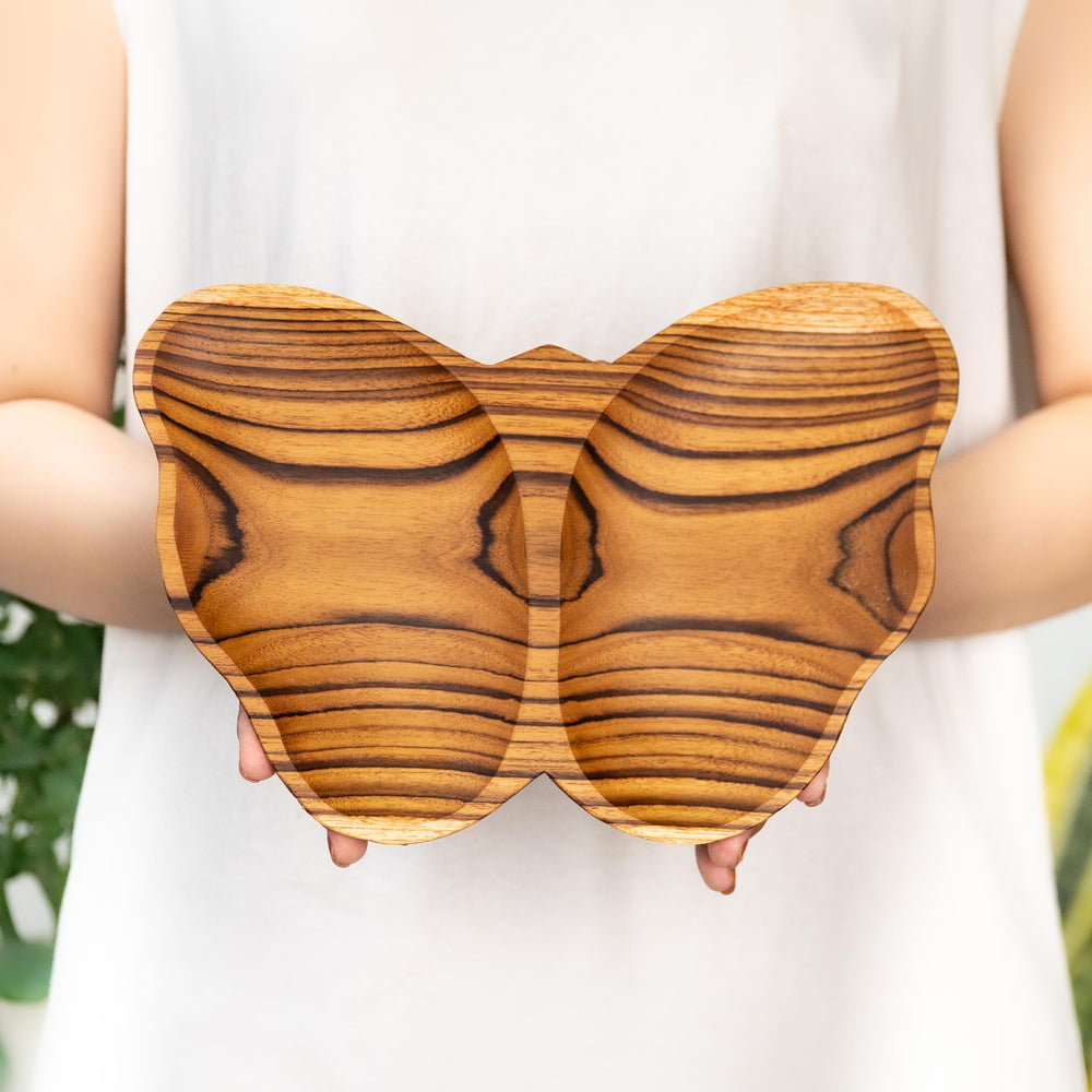 Butterfly Teak Wood Plate