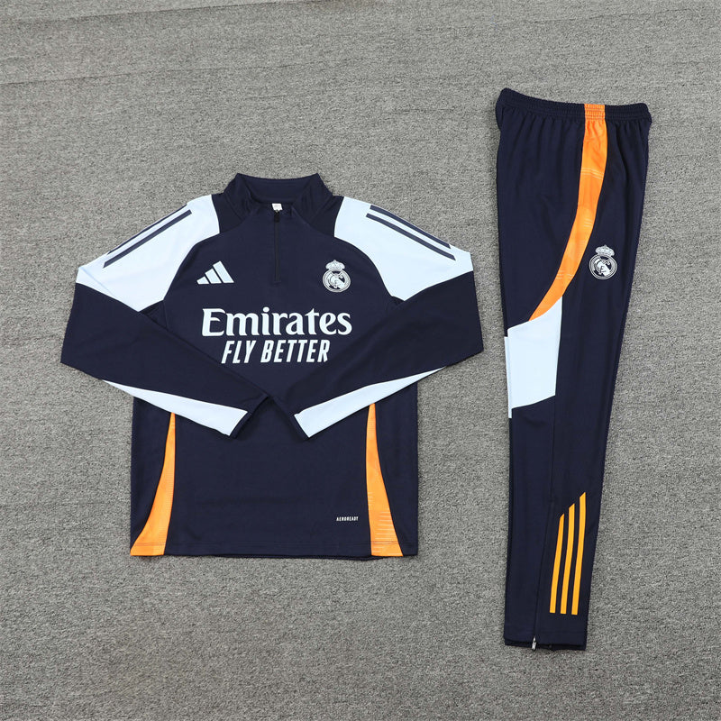 Real Madrid Trainingsanzug Marineblau/Grau/Orange