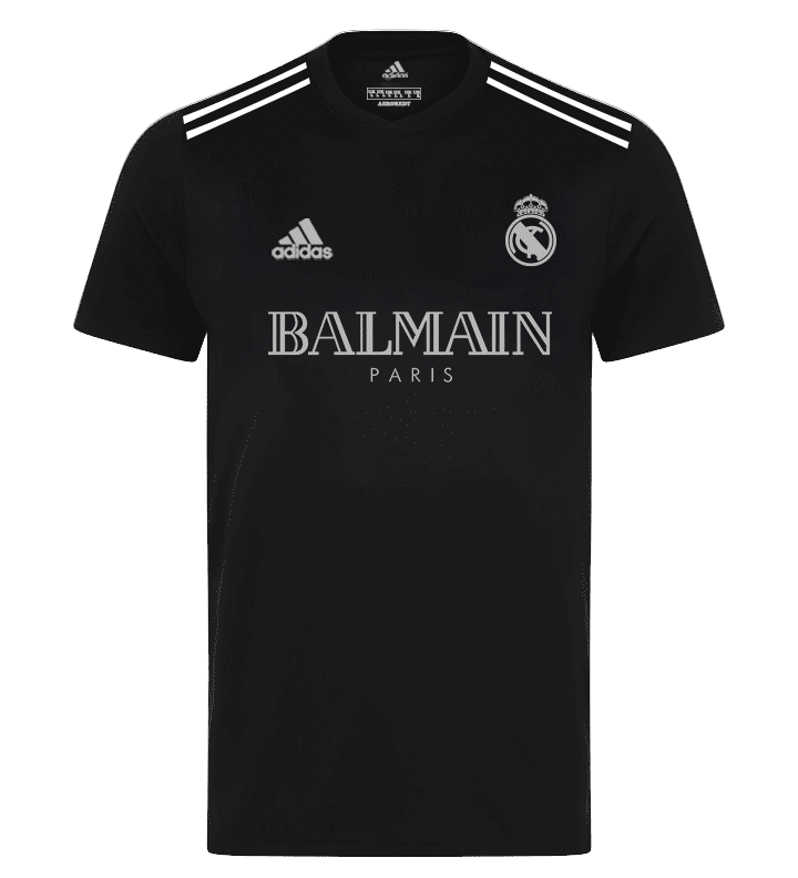 REAL MADRID x BALMAIN Schwarzes Hemd