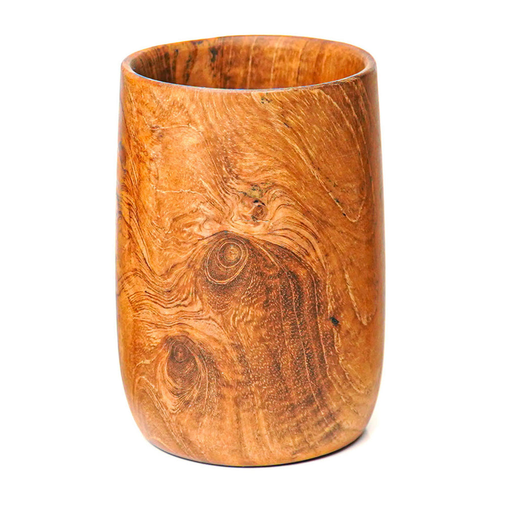 Rounded Teak Wood Cup - Small
