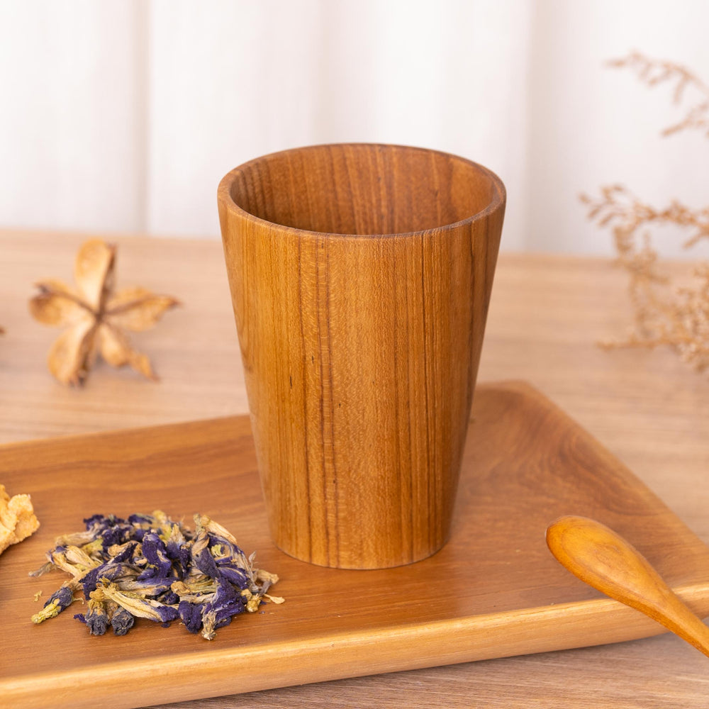 Straight Side Teak Wood Cup - Small