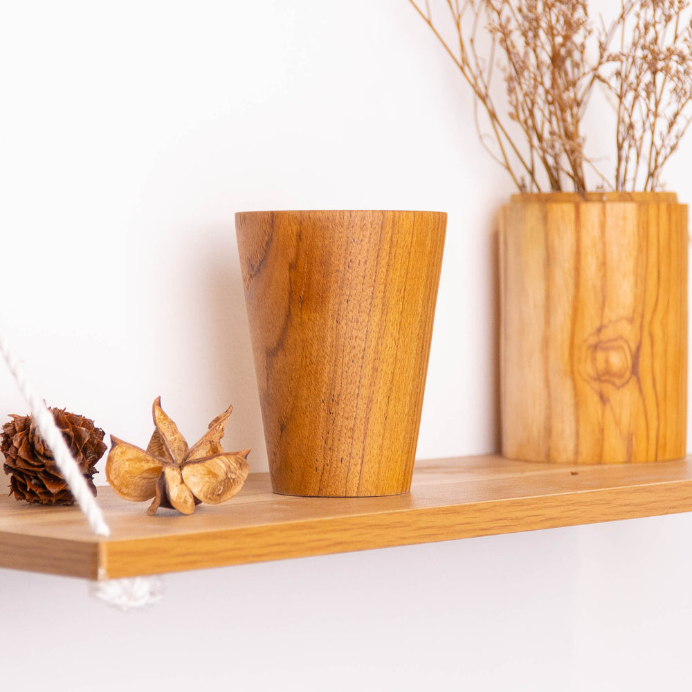 Straight Side Teak Wood Cup - Small