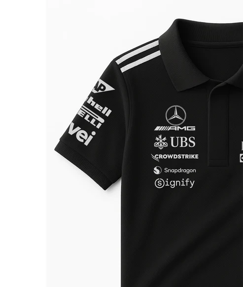 Mercedes AMG Petronas F1 Racing Team Black Polo 2025