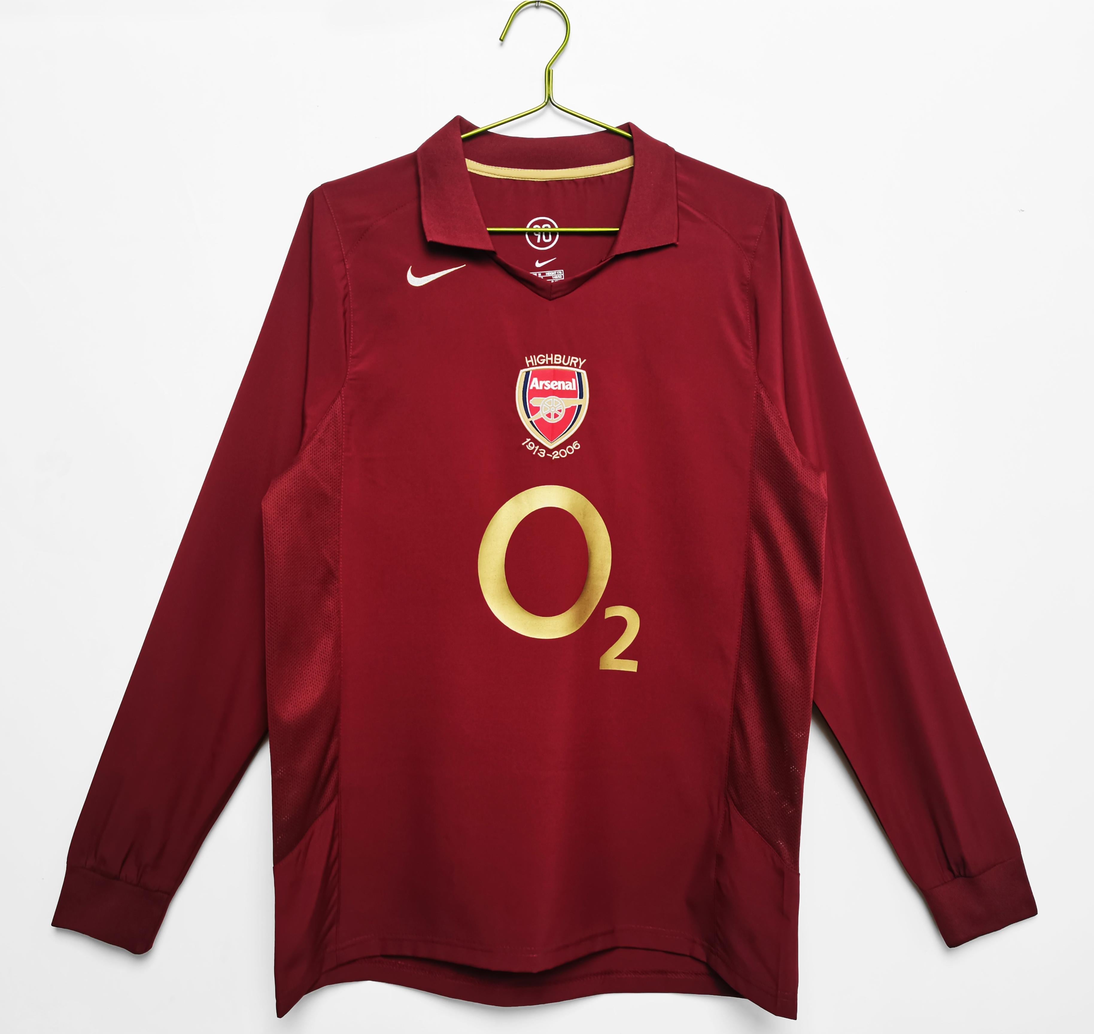 Arsenal Retro Shirt 2005/2006 Lange Mouw O2 Thuis