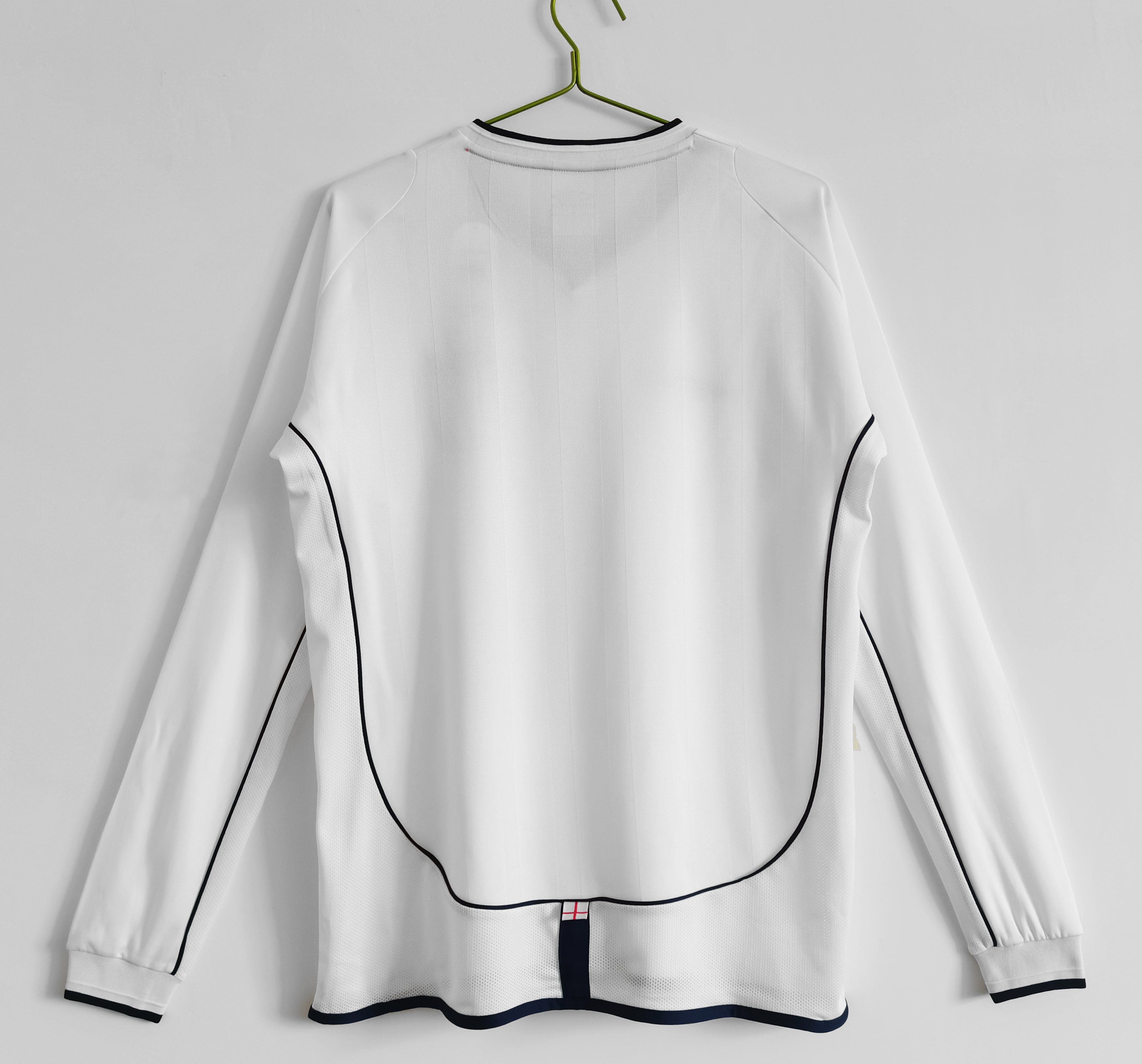 2002 Engeland Retro Thuisshirt Lange Mouwen