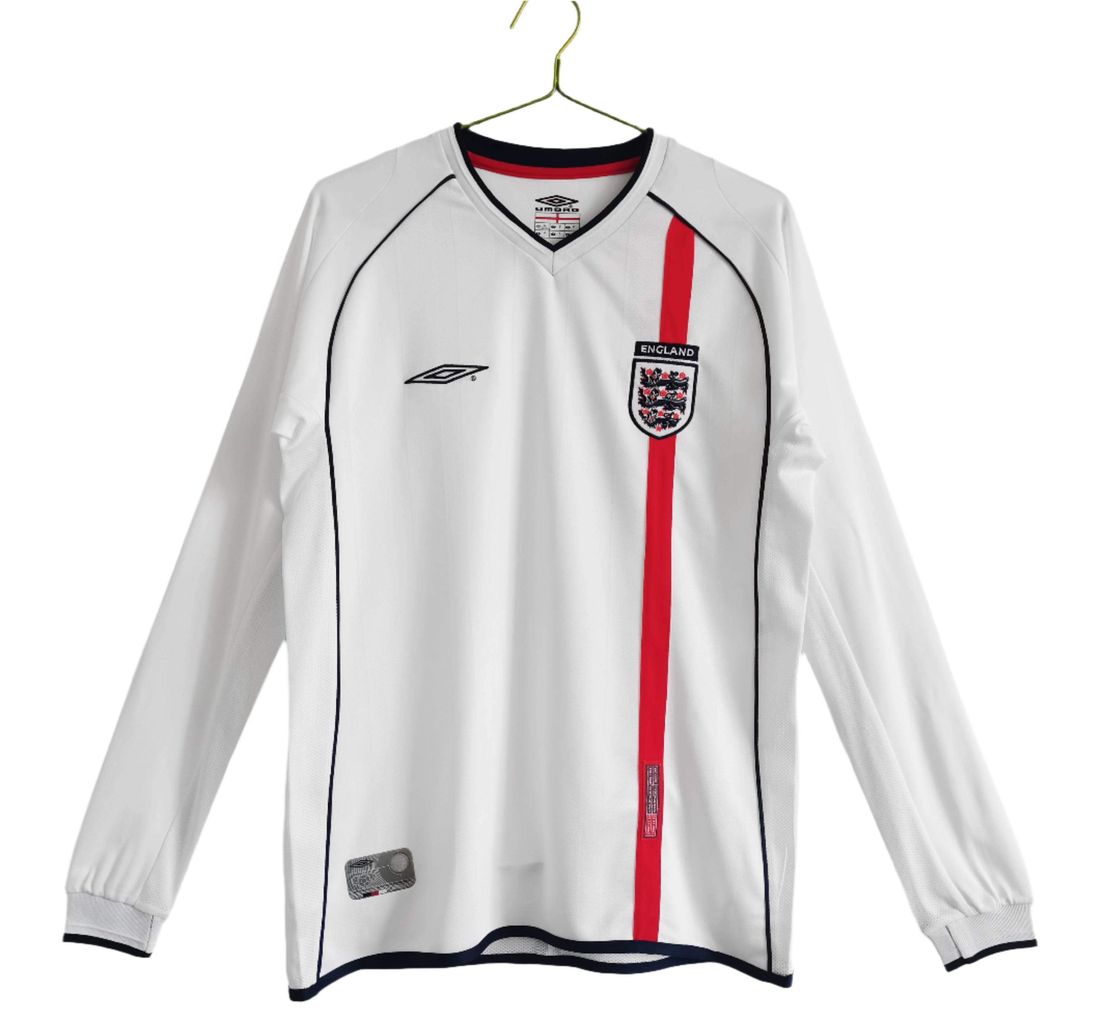 2002 Engeland Retro Thuisshirt Lange Mouwen