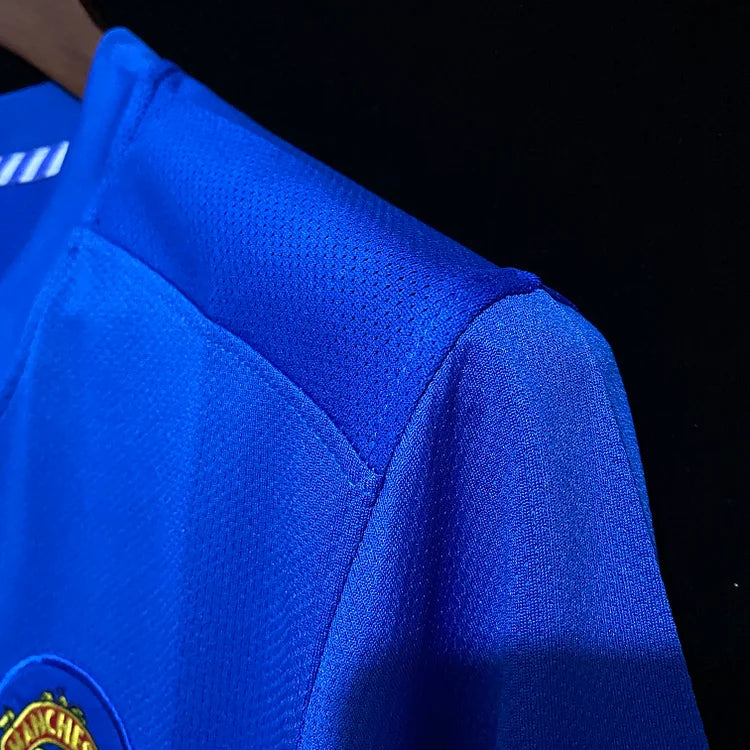 2007-2008 Manchester United Retro Uitshirt met Lange Mouwen - Blauw