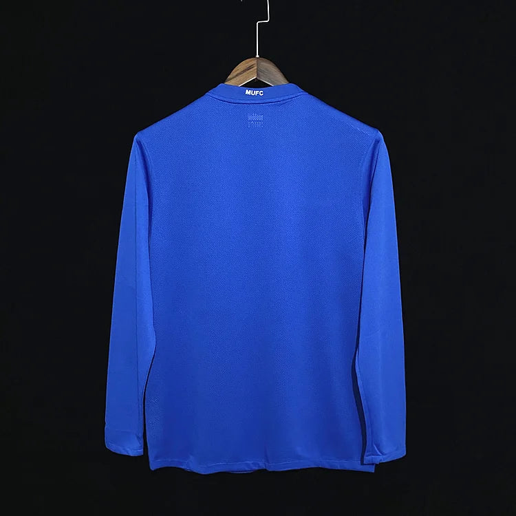 2007-2008 Manchester United Retro Uitshirt met Lange Mouwen - Blauw