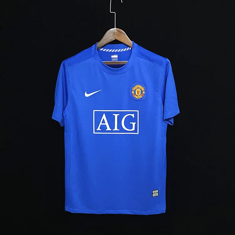 2007-2008 Manchester United Retro Uitshirt - Blauw