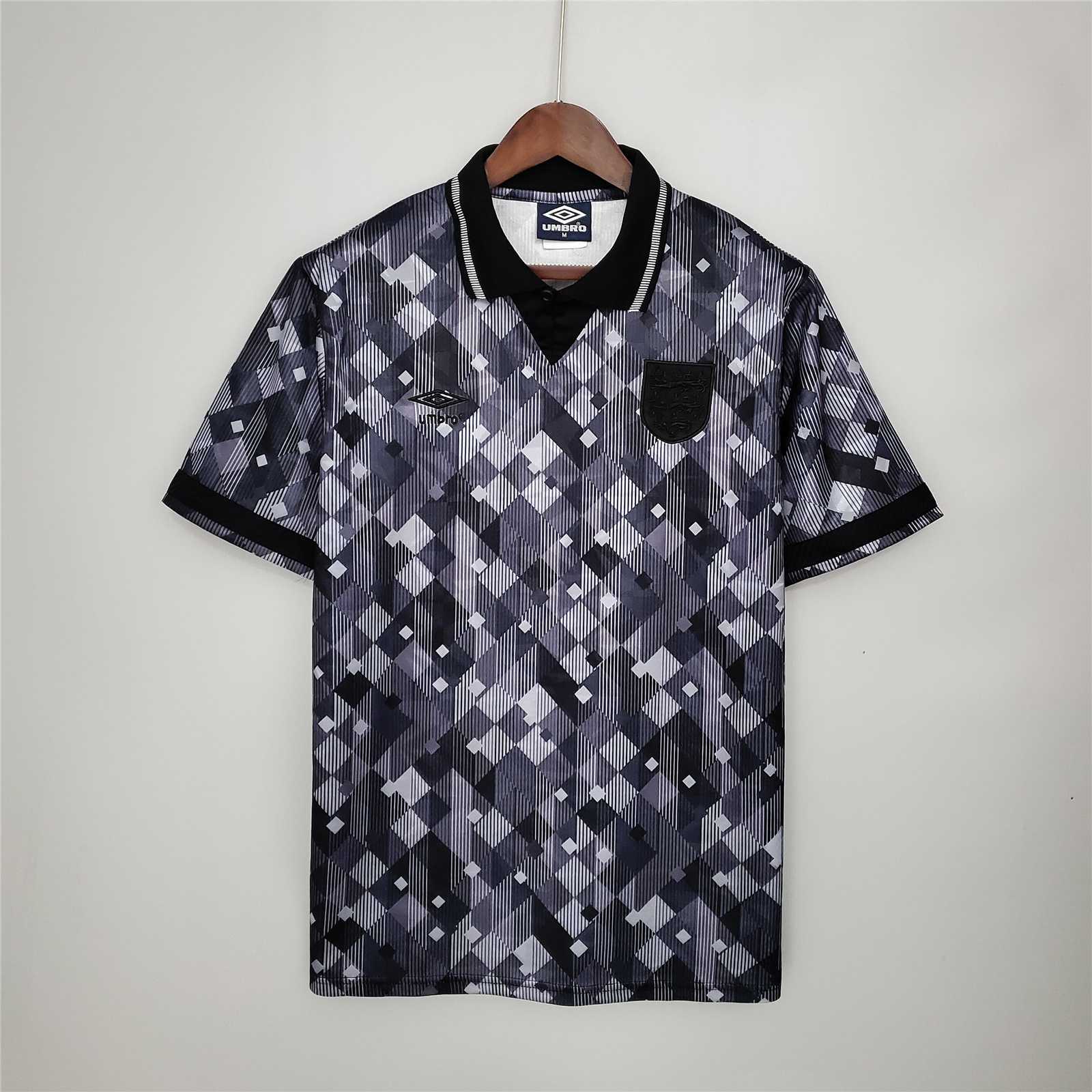 1990 Engeland Derde Retro Shirt Black Out