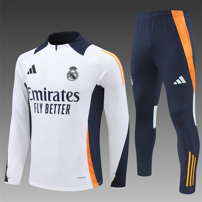 Real Madrid Trainingsanzug weiß-orange 2024/2025