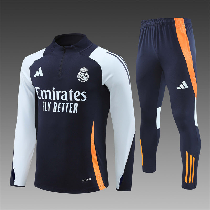 Real Madrid Trainingsanzug Marineblau/Grau/Orange