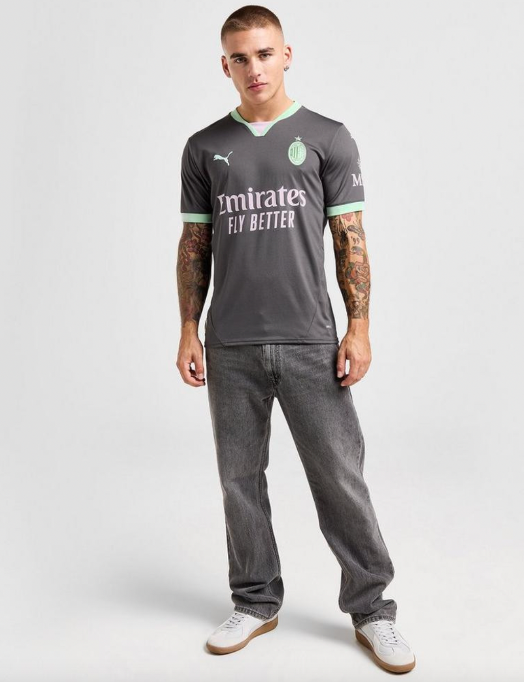 Ac Milan Third  Kit 24/25 Grey and green