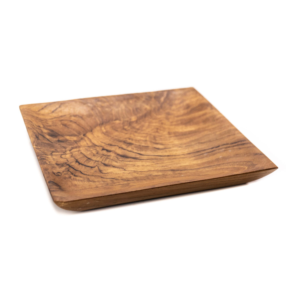 Square Teak Wood Plate - Small