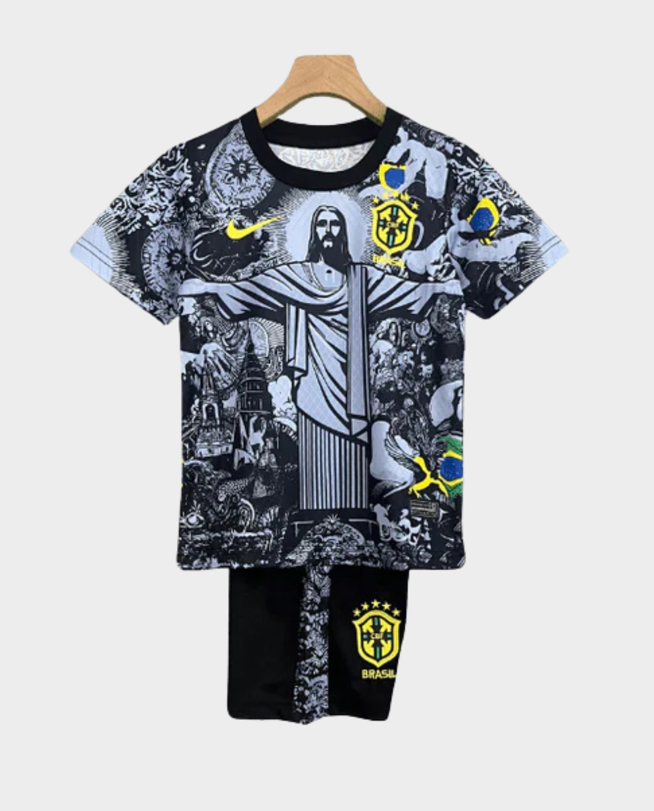 Kids Brazil Christ The Redeemer Black Kit 2025-26