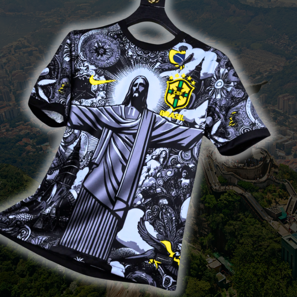 Brazilië Jezus Shirt - 2024/25 Zwarte Speciale Editie