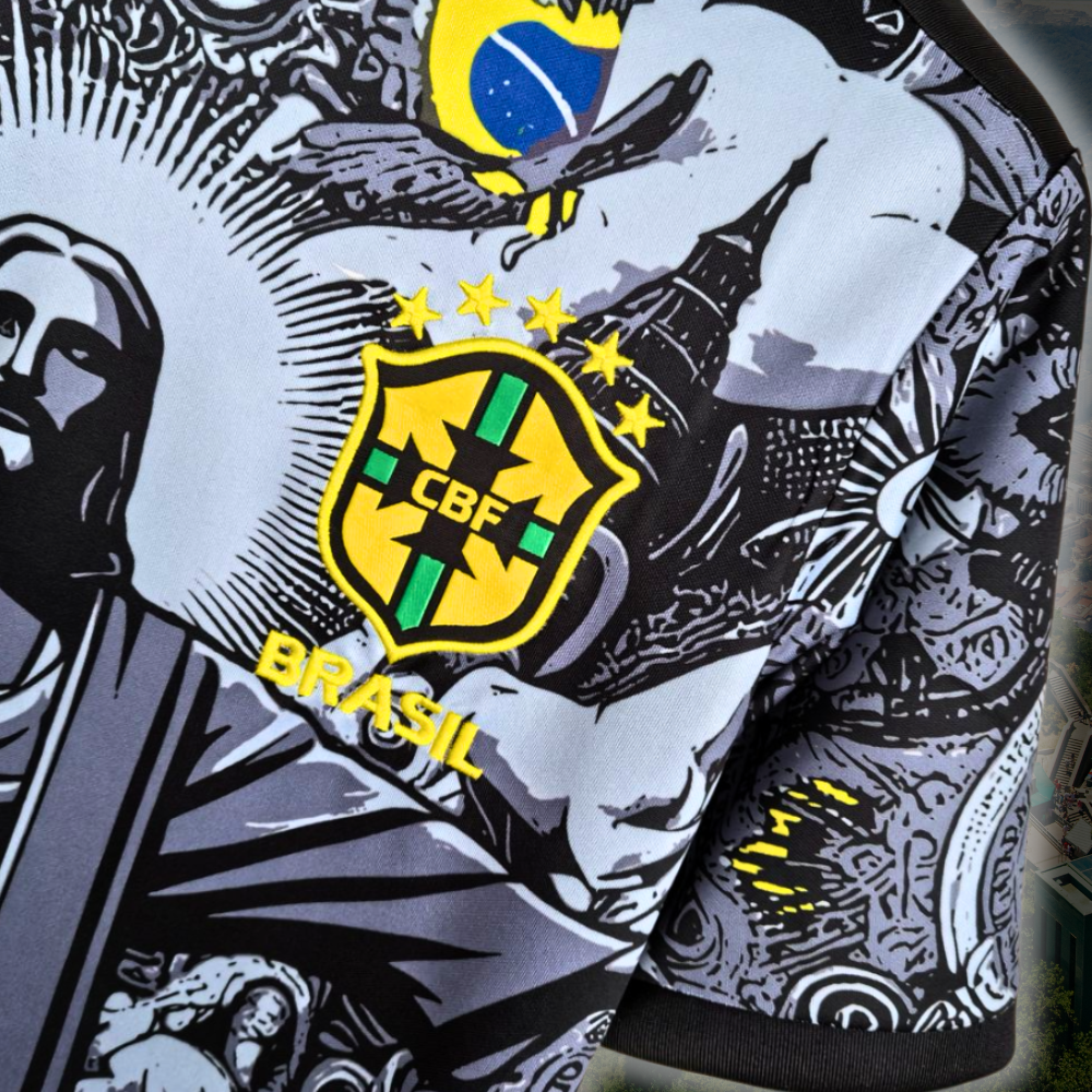 Brazilië Jezus Shirt - 2024/25 Zwarte Speciale Editie