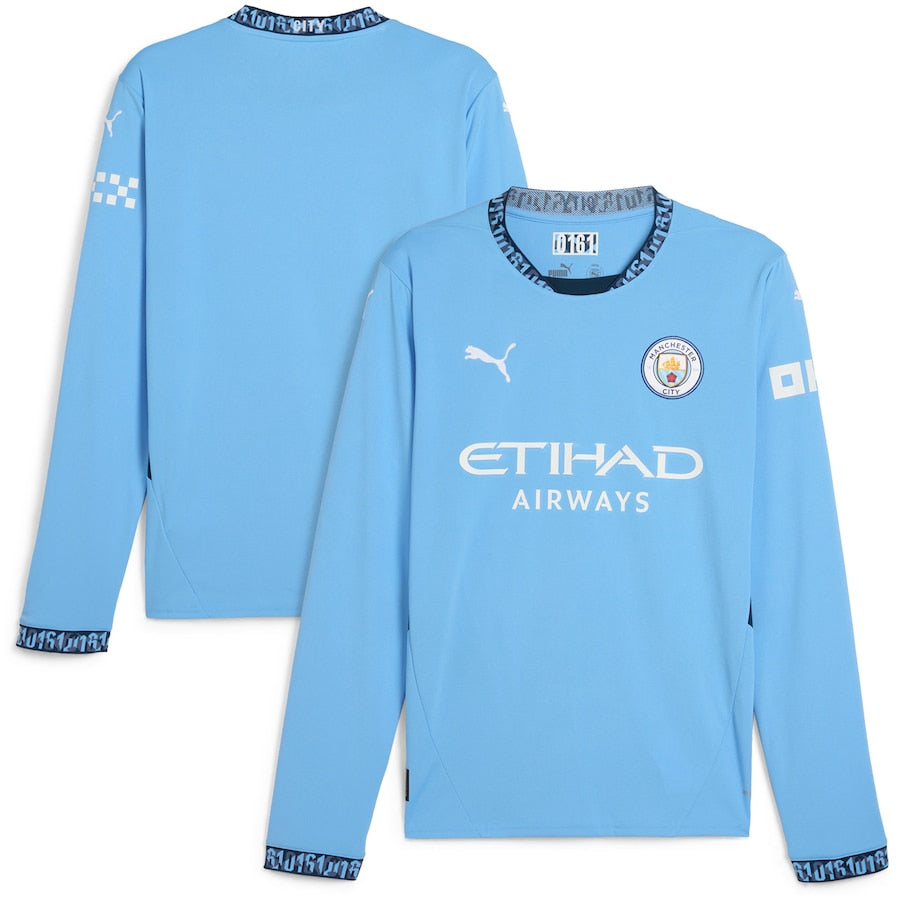 Manchester City Full Sleeve Home Blue Jersey 2024-25 Fan Version